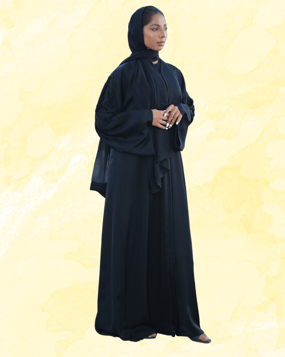 NIDA ABAYA WITH HAND EMBROIDERY - View 3