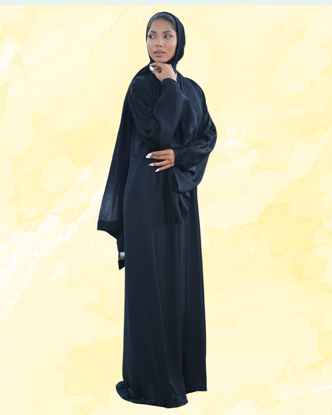 NIDA ABAYA WITH HAND EMBROIDERY - View 5